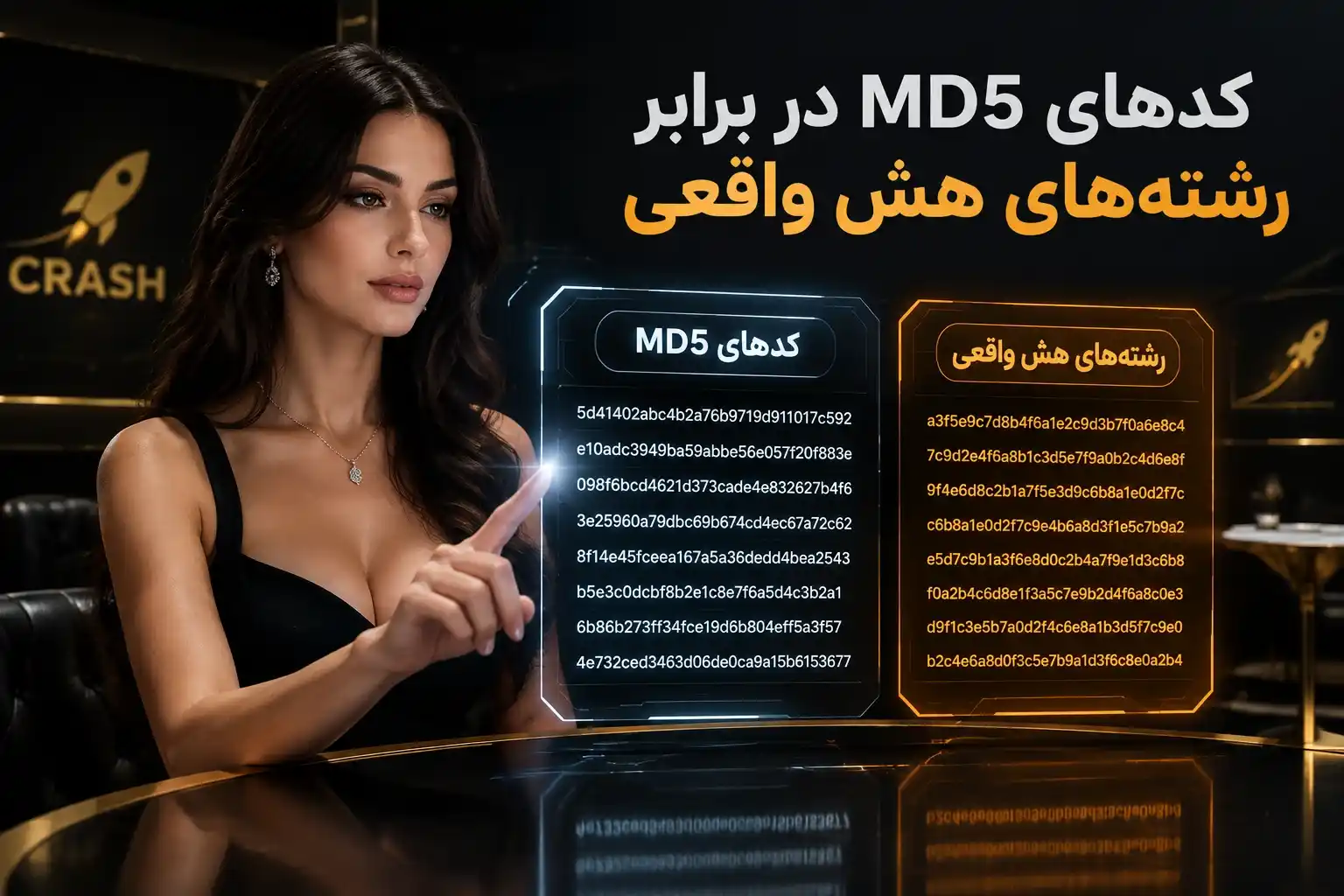 کدهای MD5 در برابر رشته_های هش واقعی